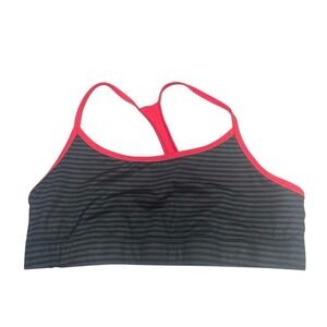 Champion Gray Shadow‎ Stripe and Hot Pink Reversible Sports Bra N0592